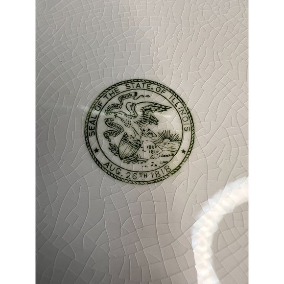 Nikko Ironstone Vintage Illinois State Plate Land of Lincoln 11- inch White - Picture 8 of 16